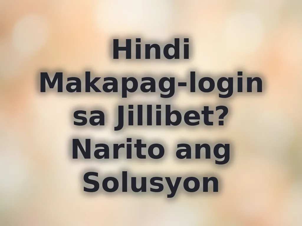Solusyon sa login errors